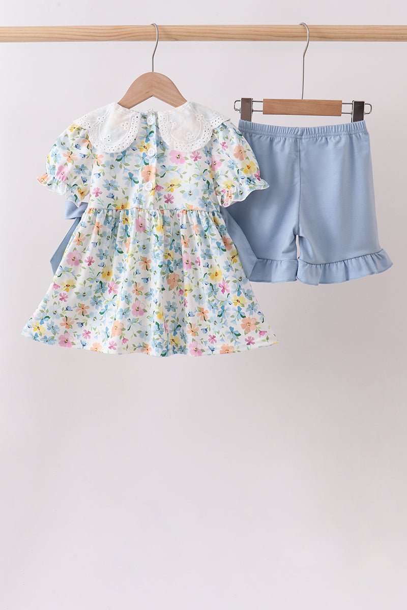 Blue Floral Lace Set - Abbies Place