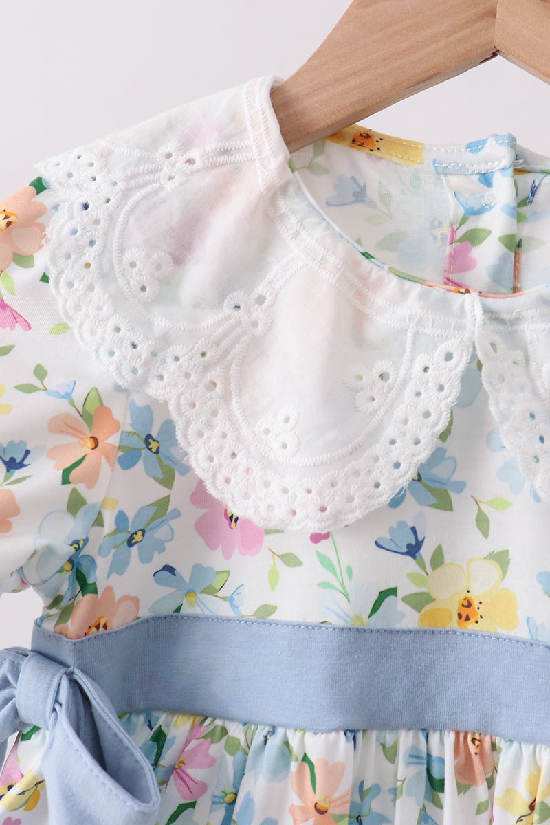 Blue Floral Lace Set - Abbies Place