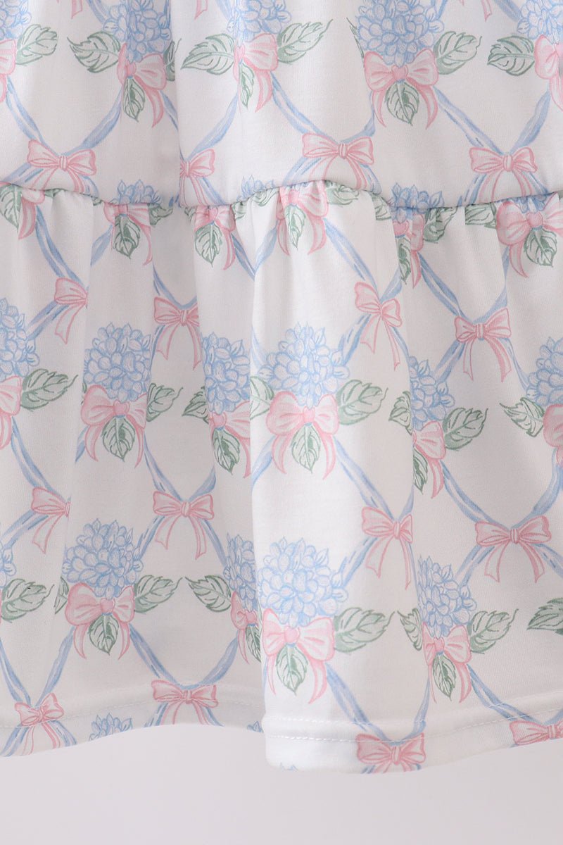 Blue Floral Ruffle Dress - Abbies Place