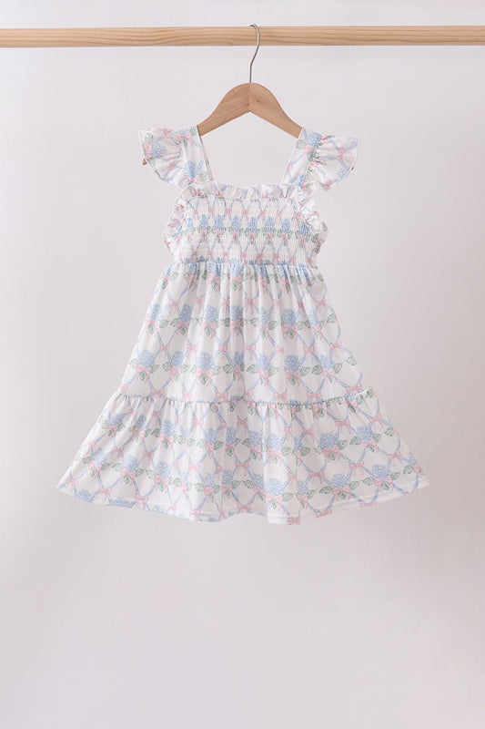Blue Floral Ruffle Dress - Abbies Place