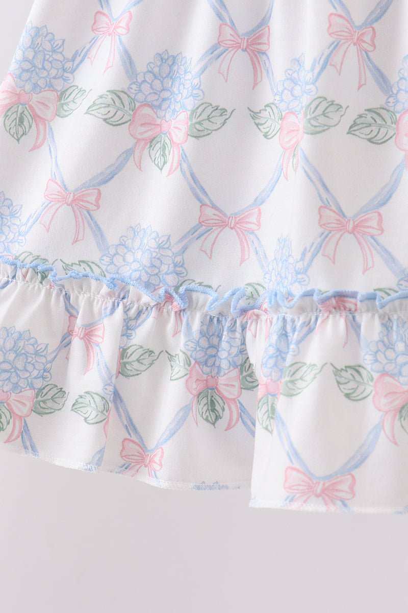 Blue Floral Ruffle Set - Abbies Place