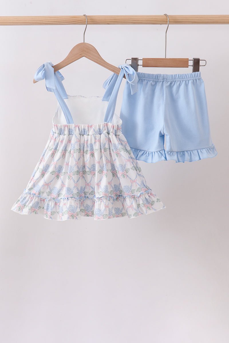 Blue Floral Ruffle Set - Abbies Place