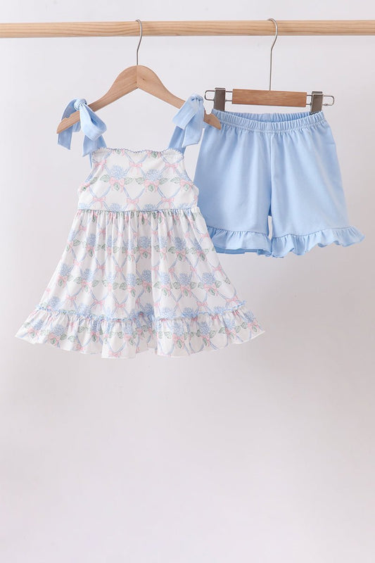 Blue Floral Ruffle Set - Abbies Place