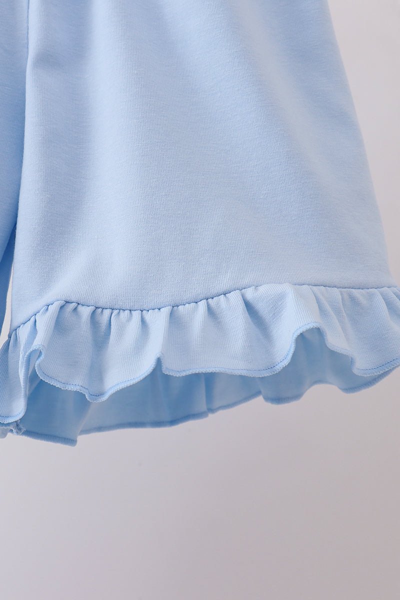 Blue Floral Ruffle Set - Abbies Place