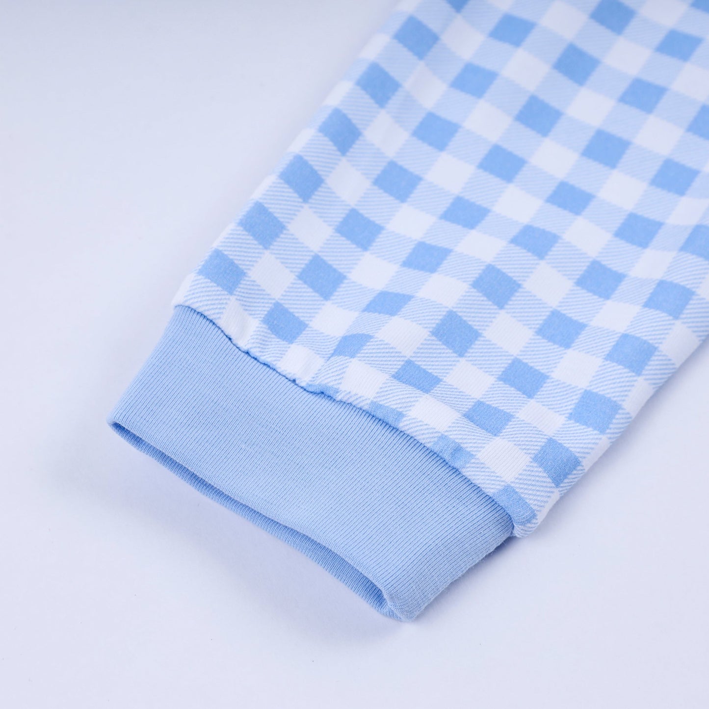 Blue gingerbread hand smocked gingham romper - Abbies Place