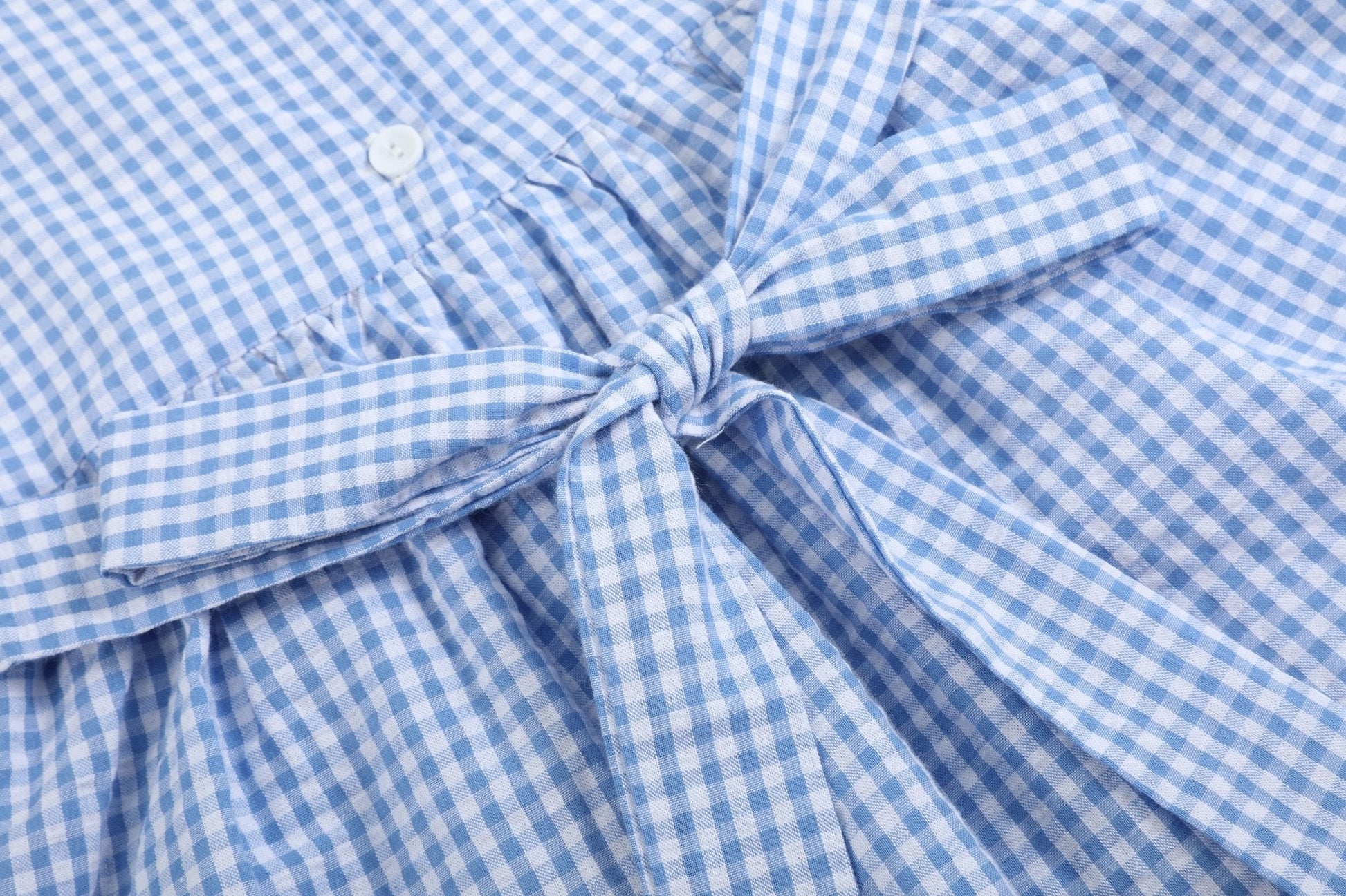 Blue Gingham Crawfish Smocked Dress - Abbies Place