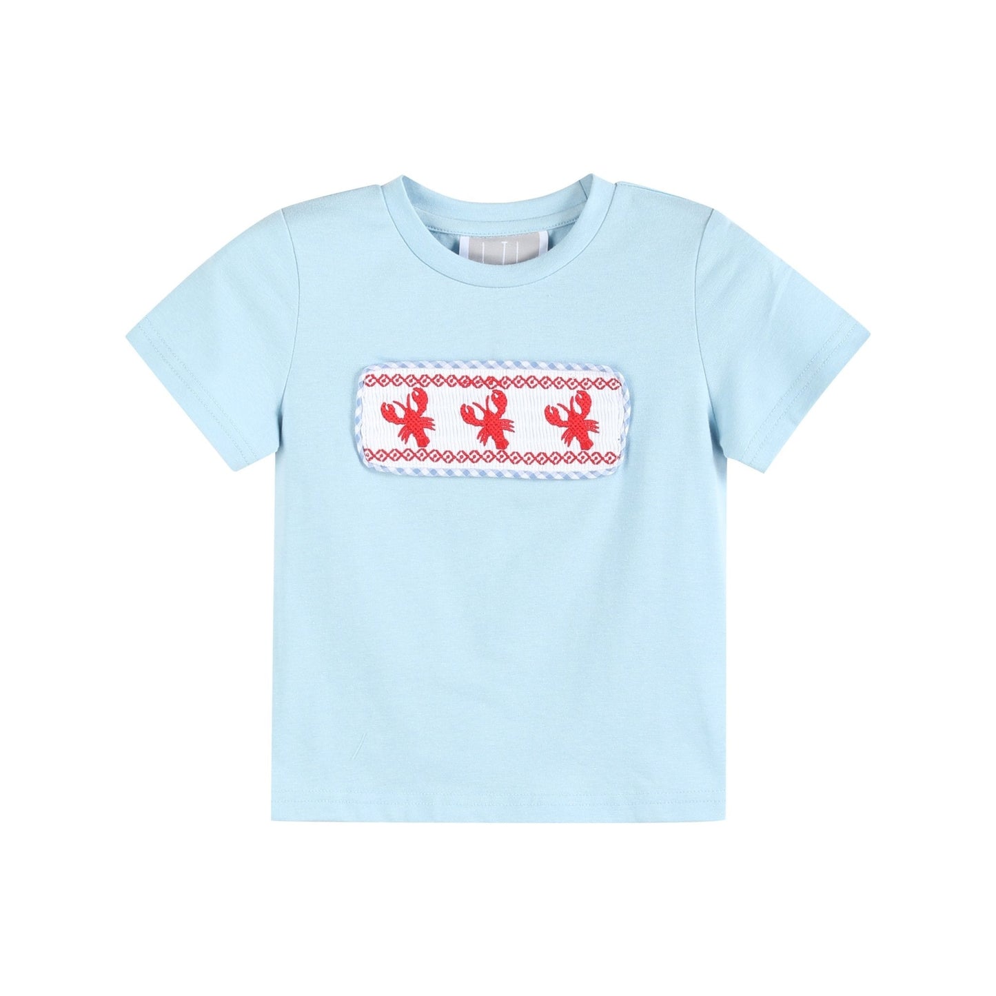 Blue Gingham Crawfish Smocked Shirt and Shorts Set - Abbies Place