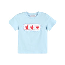 Load image into Gallery viewer, Blue Gingham Crawfish Smocked Shirt and Shorts Set
