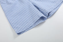 Load image into Gallery viewer, Blue Gingham Crawfish Smocked Shirt and Shorts Set
