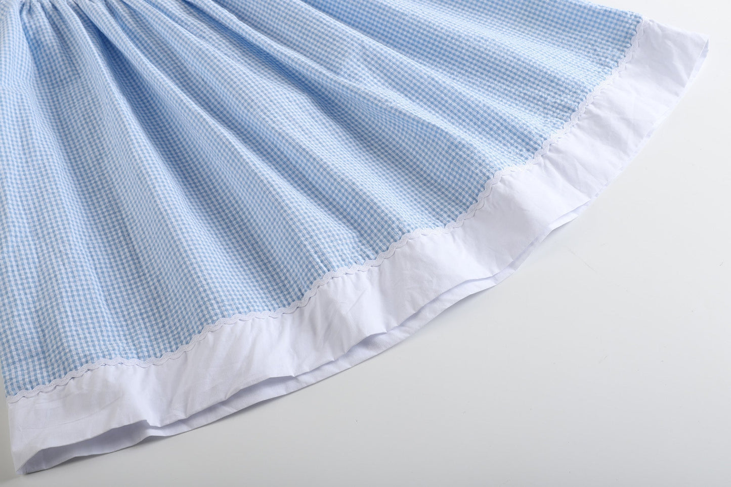 Blue Gingham Easter Bunny Smocked Bishop Dress - Abbies Place