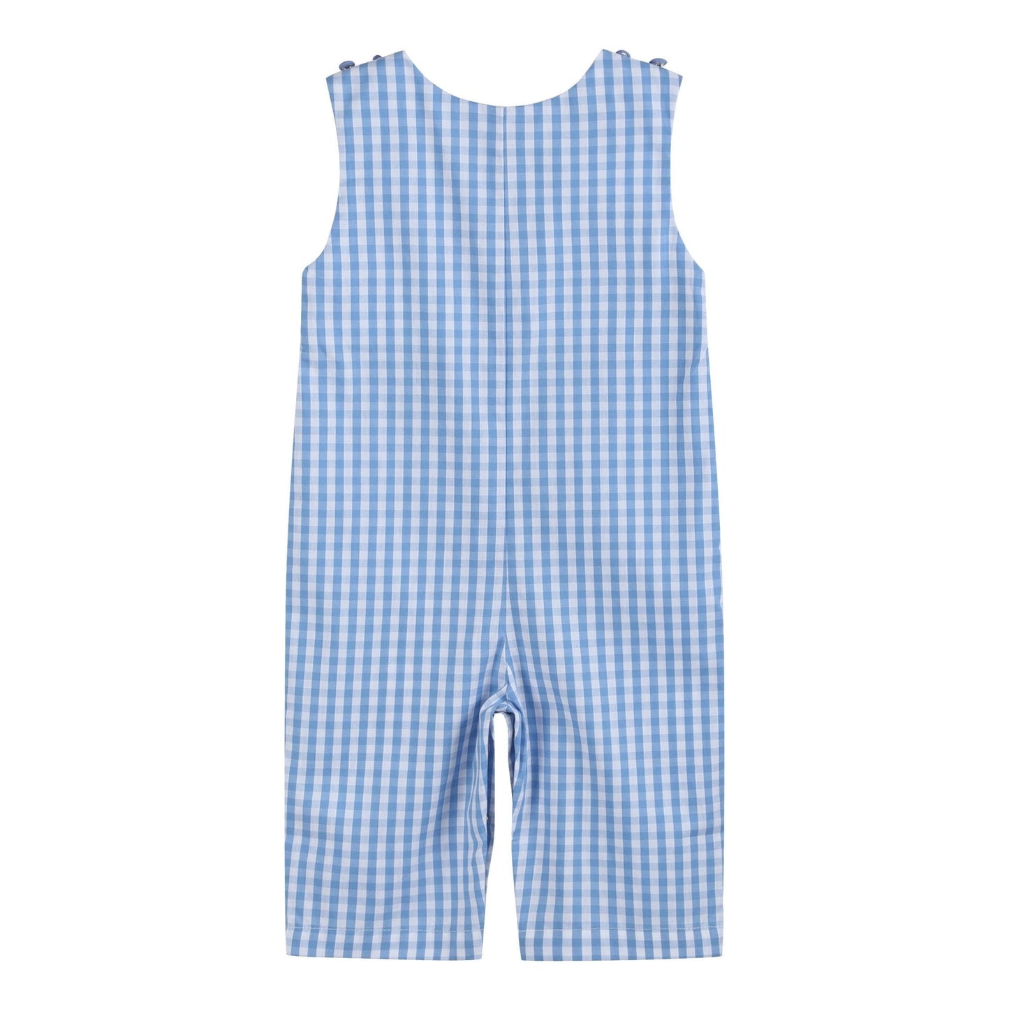 Blue Gingham Emergency Vehicles Smocked Overalls - Abbies Place