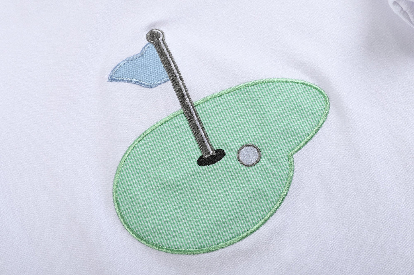 Blue Gingham Golf Hole Shirt and Boy Shorts Set - Abbies Place