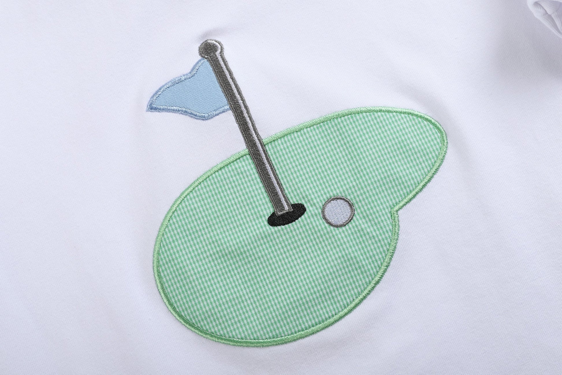 Blue Gingham Golf Hole Shirt and Boy Shorts Set - Abbies Place