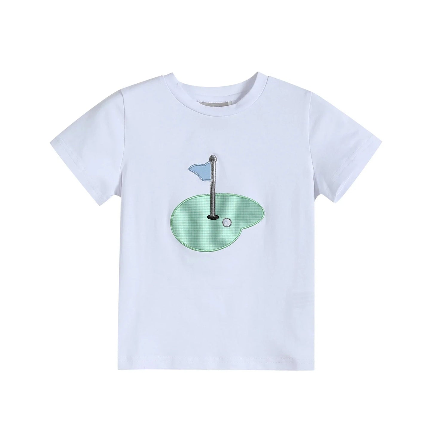 Blue Gingham Golf Hole Shirt and Boy Shorts Set - Abbies Place