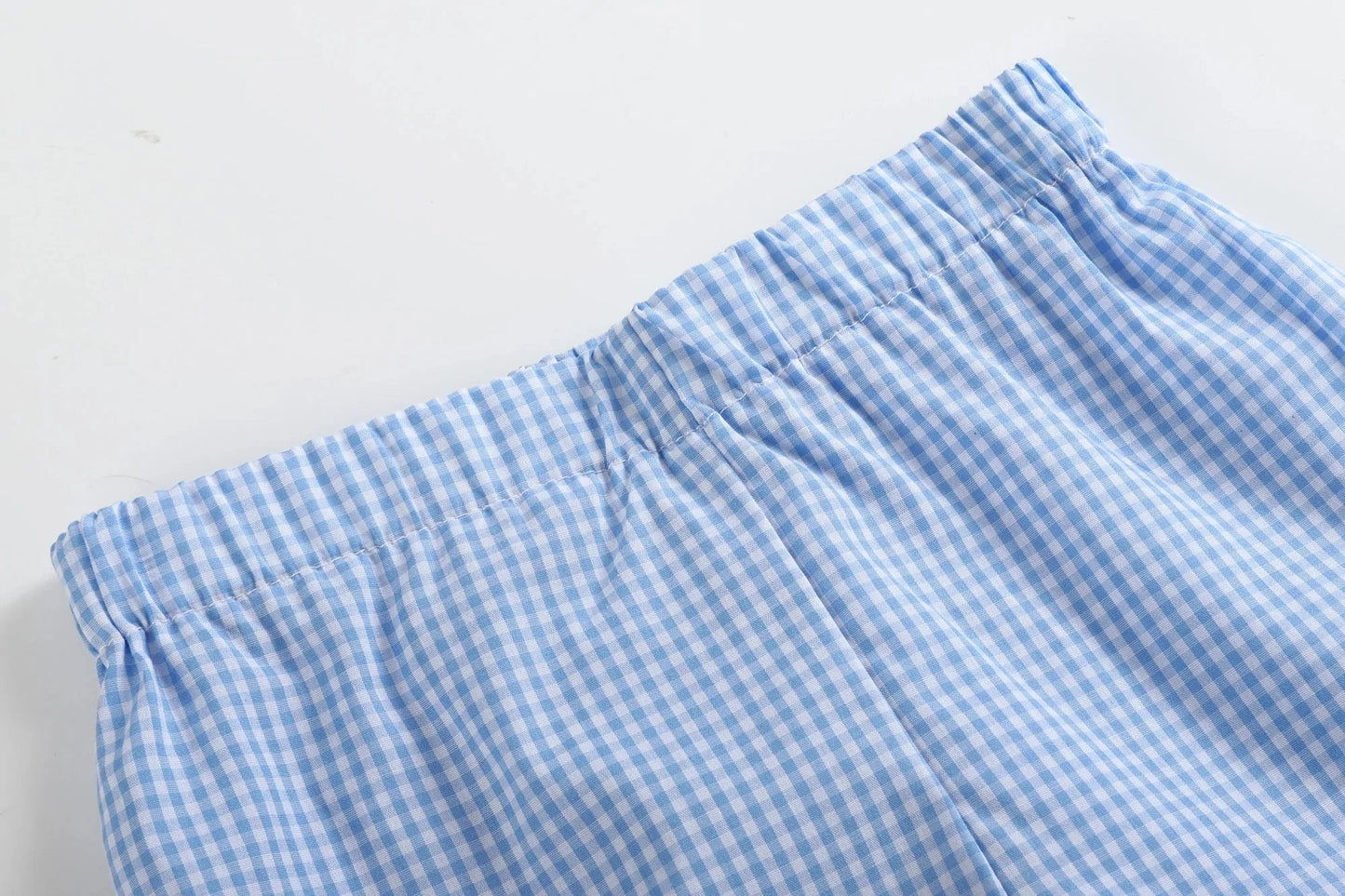 Blue Gingham Golf Hole Shirt and Boy Shorts Set - Abbies Place