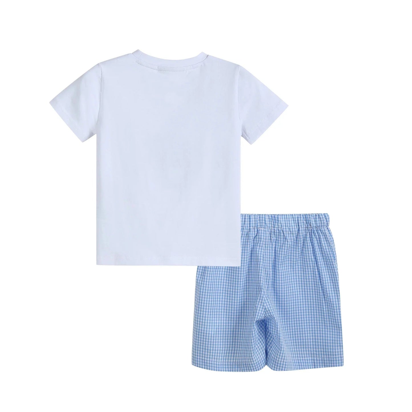 Blue Gingham Golf Hole Shirt and Boy Shorts Set - Abbies Place
