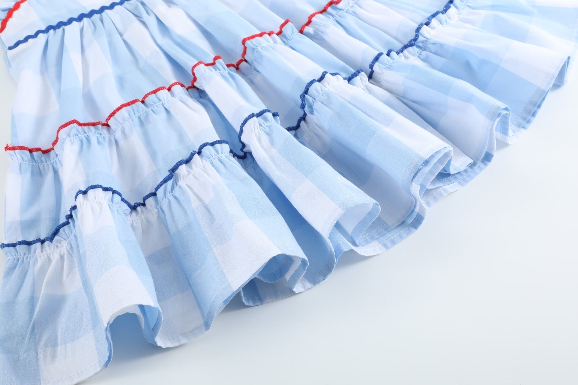 Blue Gingham Layered Sundress - Abbies Place
