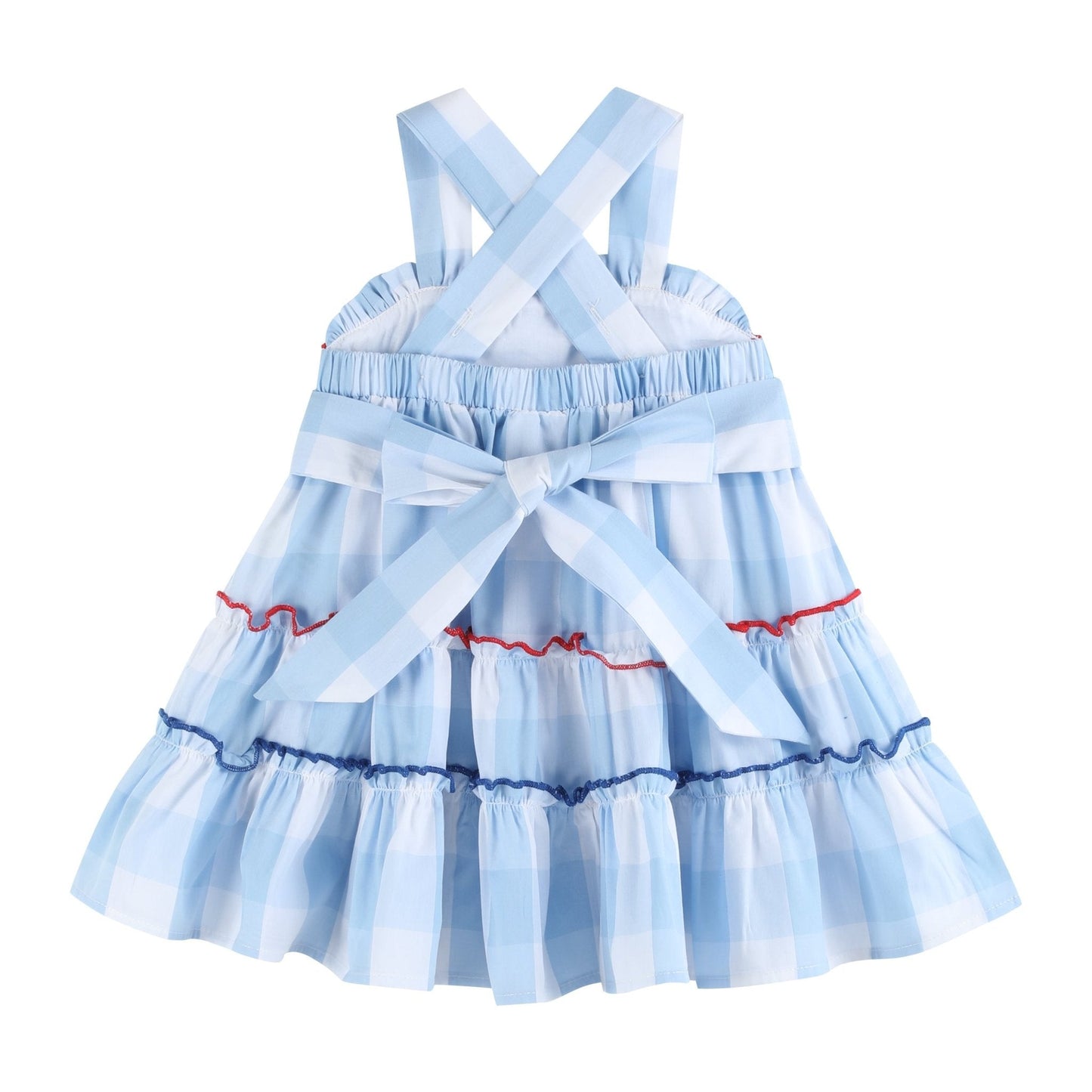Blue Gingham Layered Sundress - Abbies Place