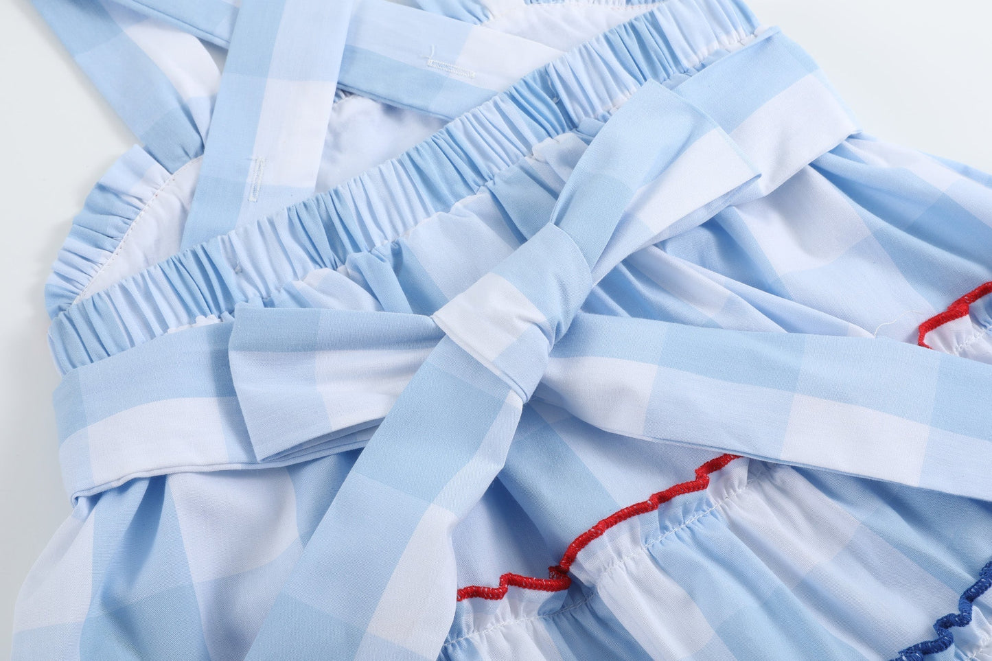 Blue Gingham Layered Sundress - Abbies Place