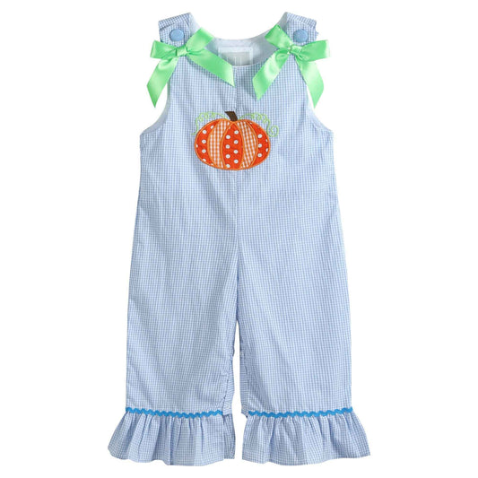 Blue Gingham Pumpkin Playsuit - Abbies Place