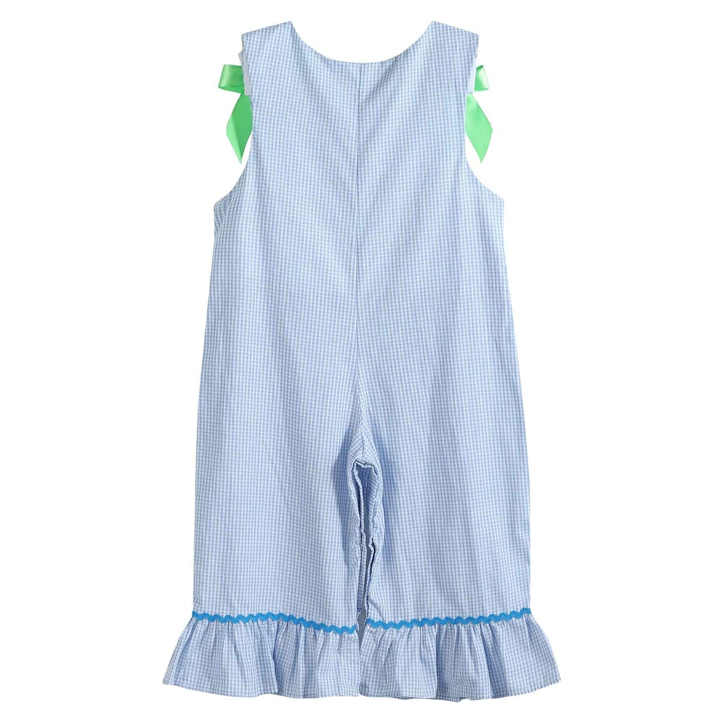 Blue Gingham Pumpkin Playsuit - Abbies Place