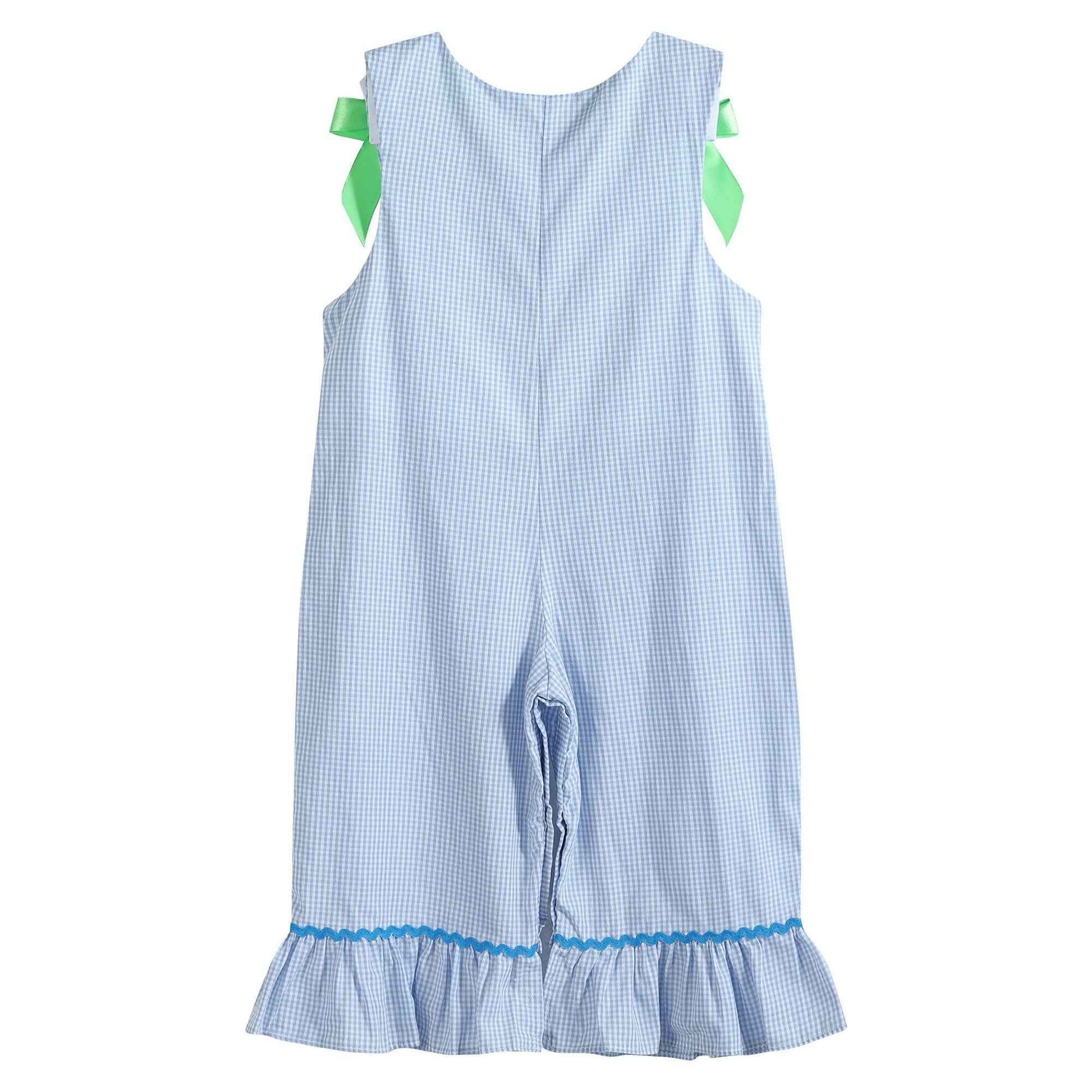 Blue Gingham Pumpkin Playsuit - Abbies Place