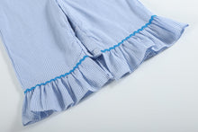 Load image into Gallery viewer, Blue Gingham Pumpkin Playsuit
