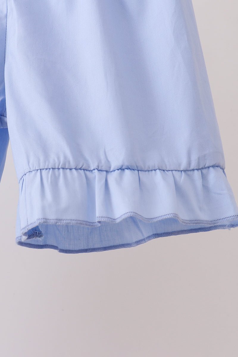 Blue Hydrangea Ruffle Bow Set - Abbies Place