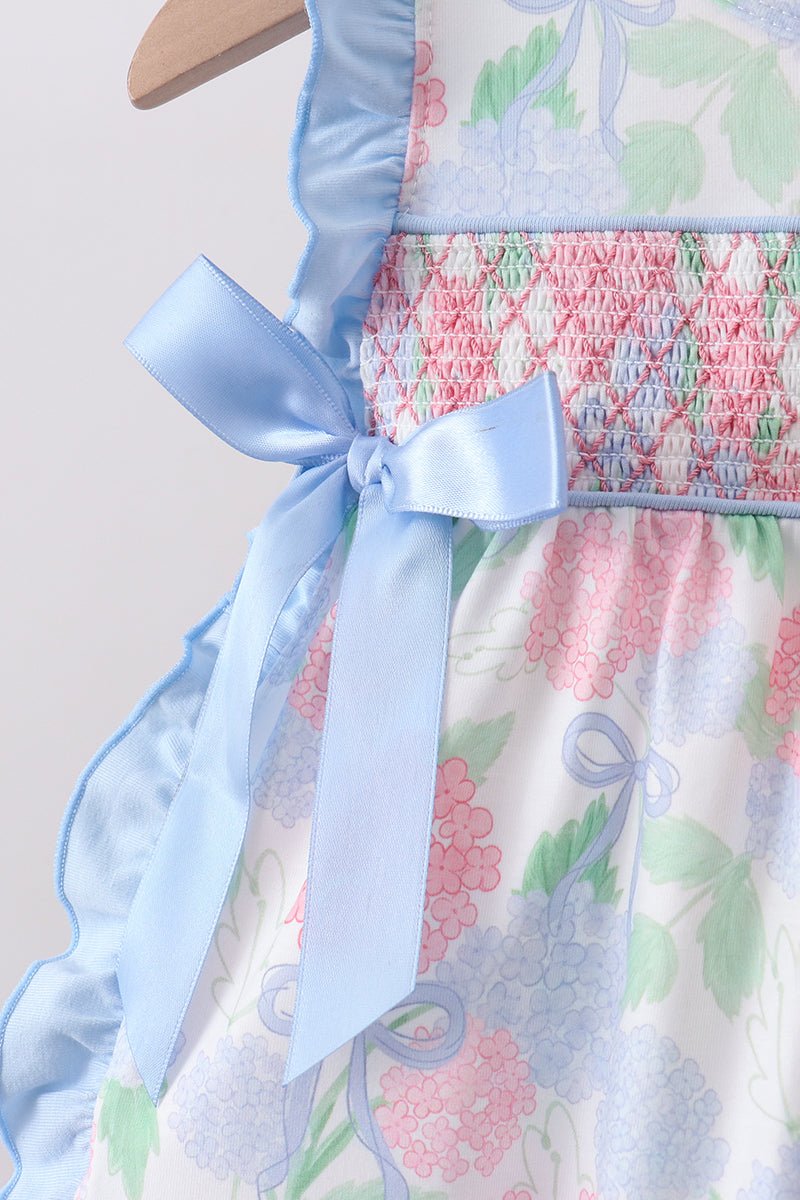Blue Hydrangea Smocked Bloomer Set - Abbies Place