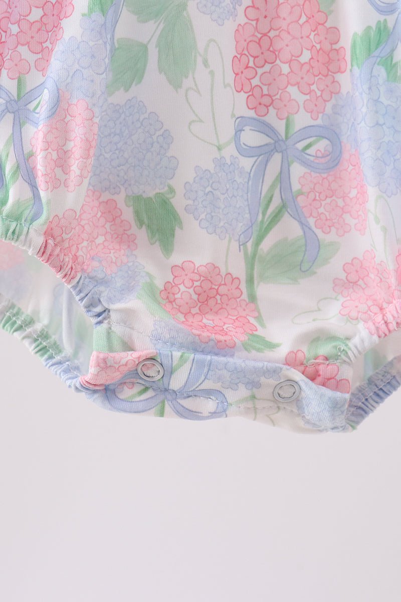 Blue Hydrangea Smocked Pearl Bubble - Abbies Place