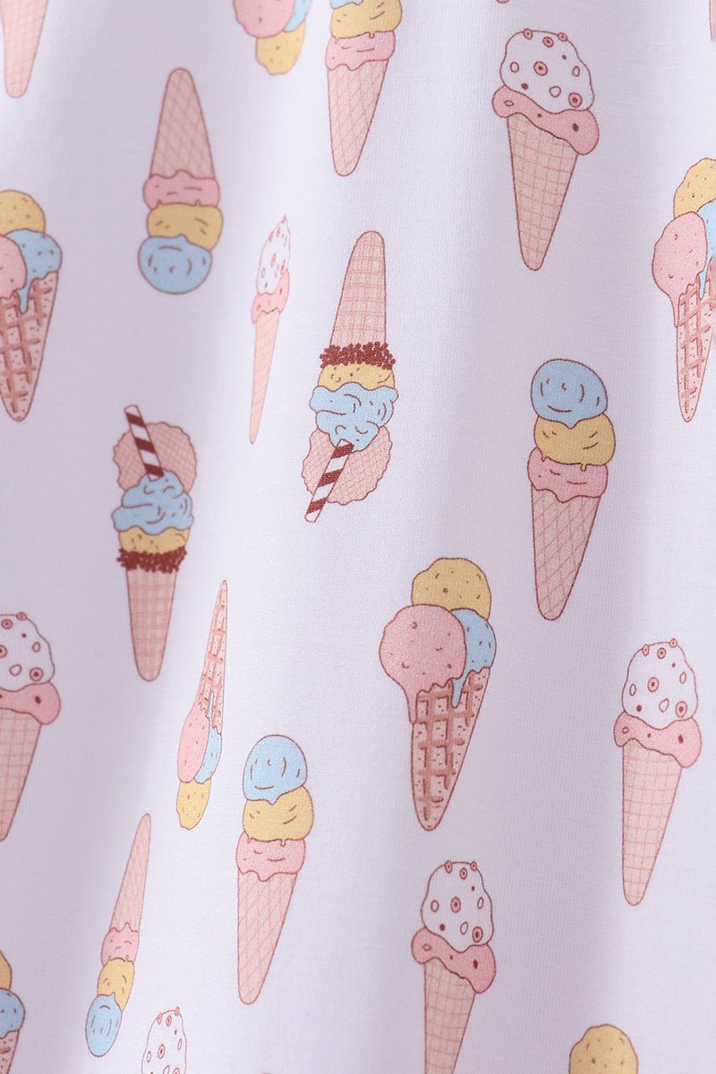 Blue ice cream print bamboo pajama set - Abbies Place