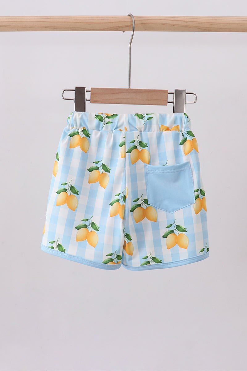 Blue lemon swim trunks - Abbies Place