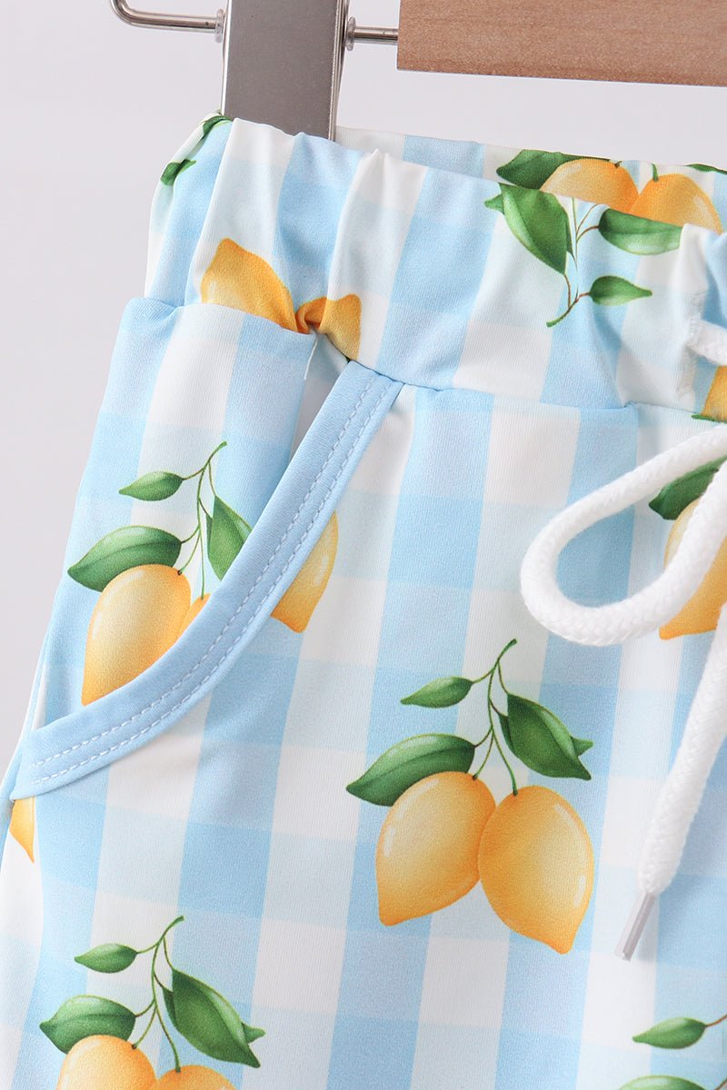 Blue lemon swim trunks - Abbies Place