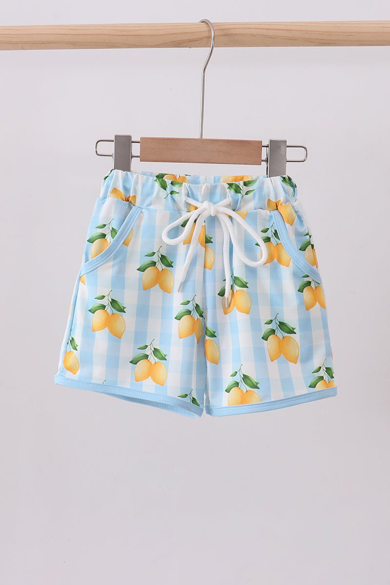 Blue lemon swim trunks - Abbies Place