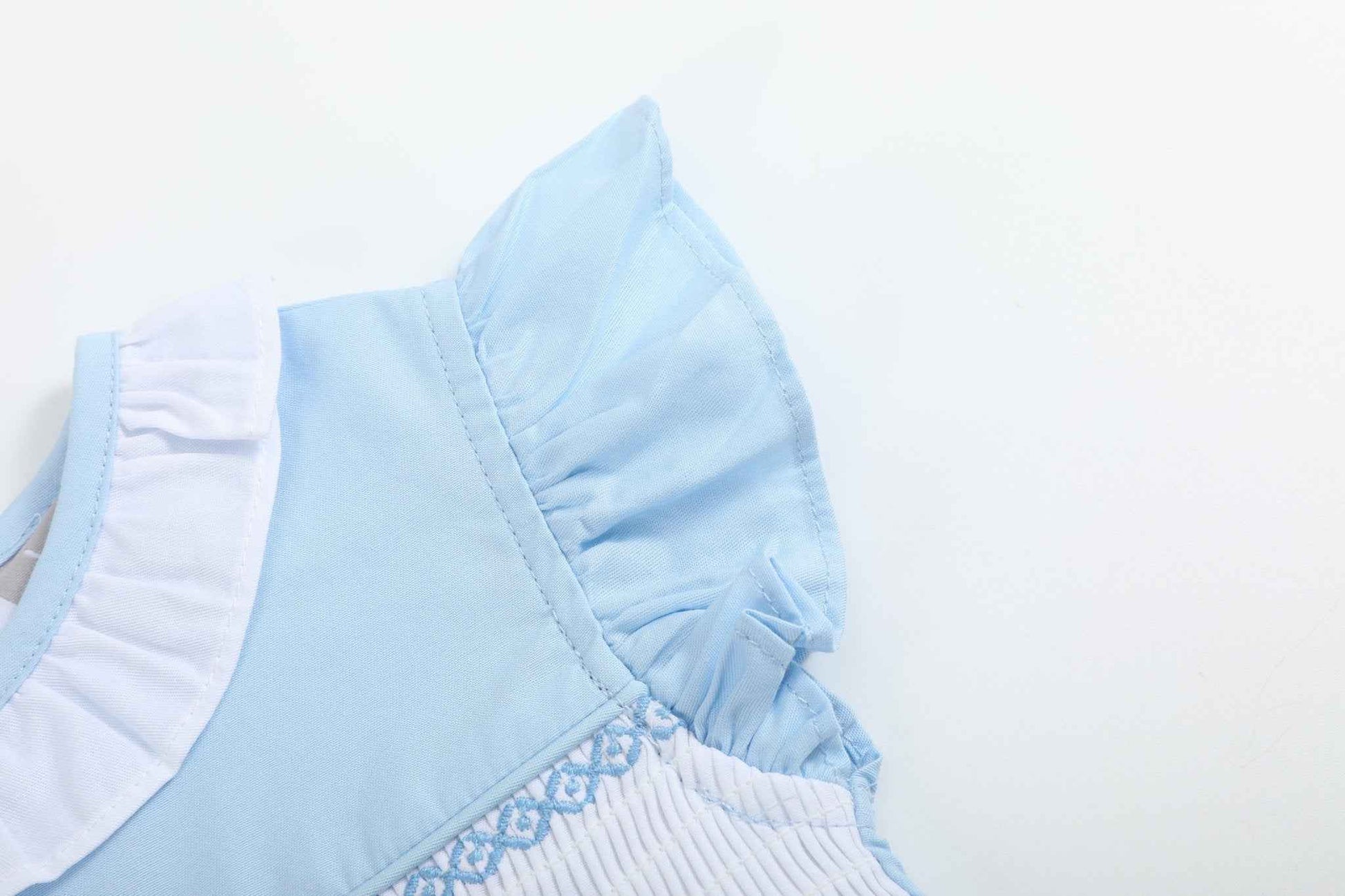 Blue Lil Sister Smocked Romper - Abbies Place