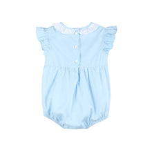 Load image into Gallery viewer, Blue Lil Sister Smocked Romper
