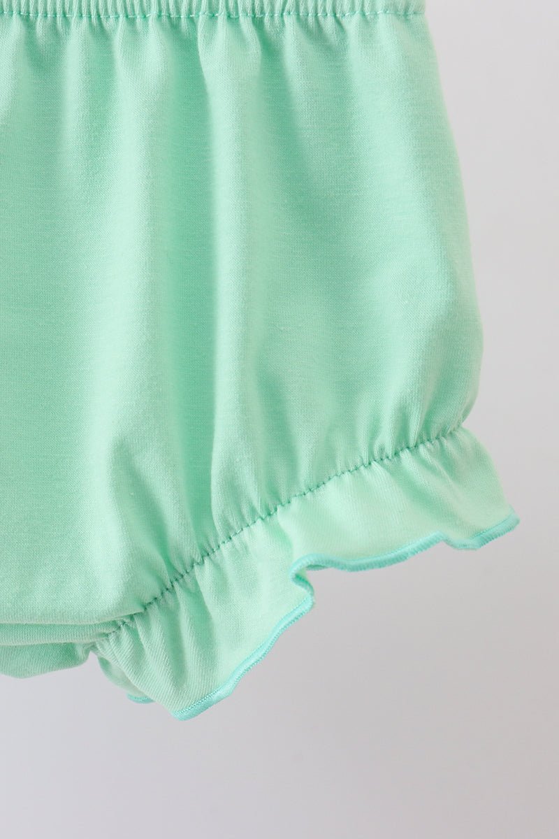 Blue marine creature print ruffle bloomer set - Abbies Place