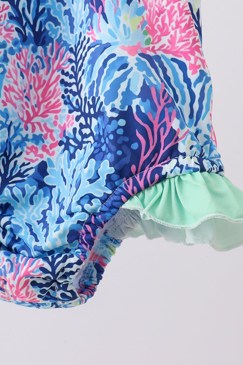 Blue marine creature print swimsuit - Abbies Place