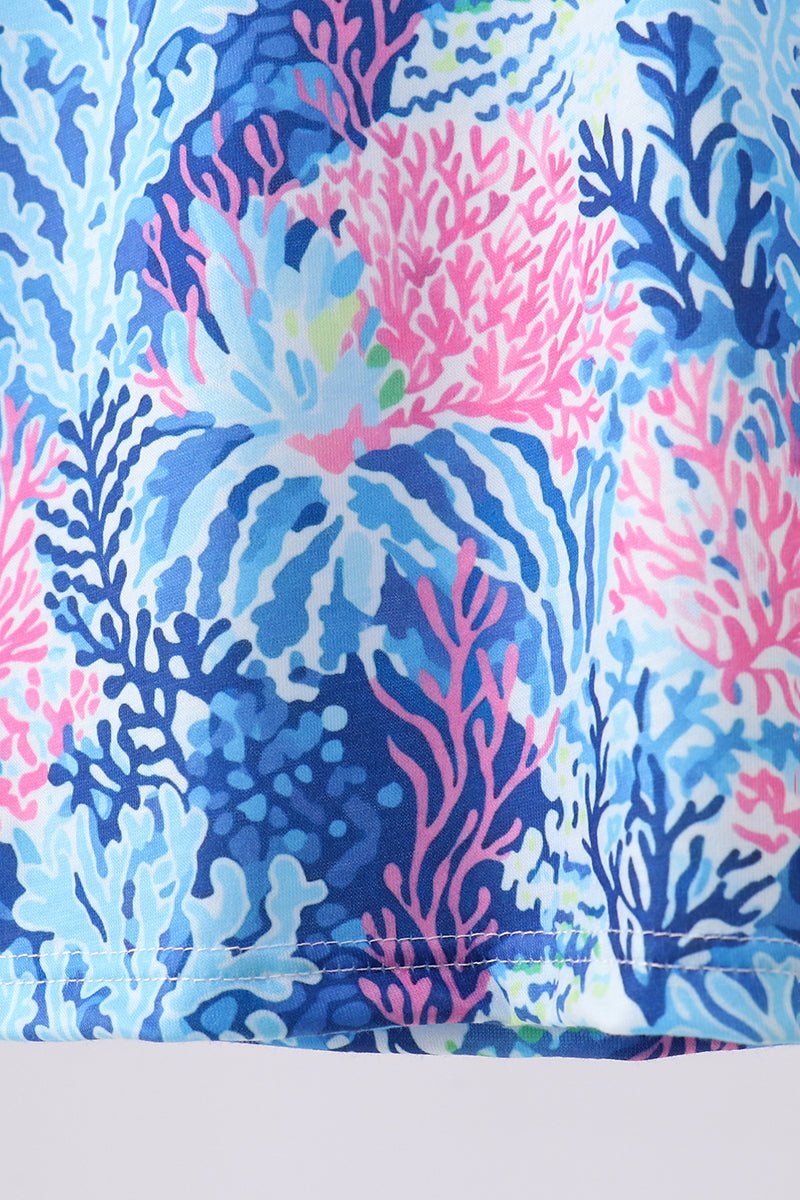 Blue marine creature print top - Abbies Place