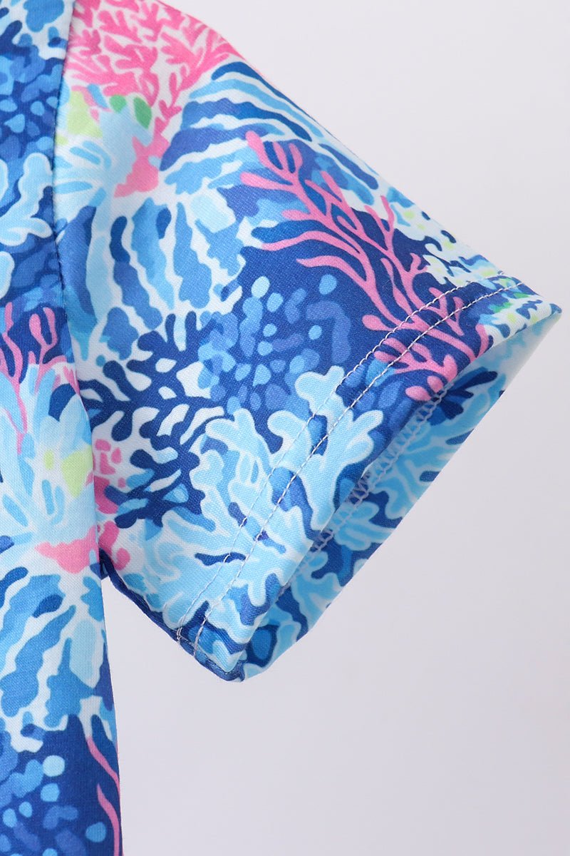 Blue marine creature print top - Abbies Place