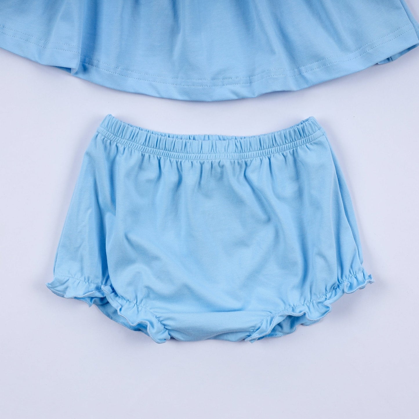Blue nativity hand smocked bloomer set - Abbies Place