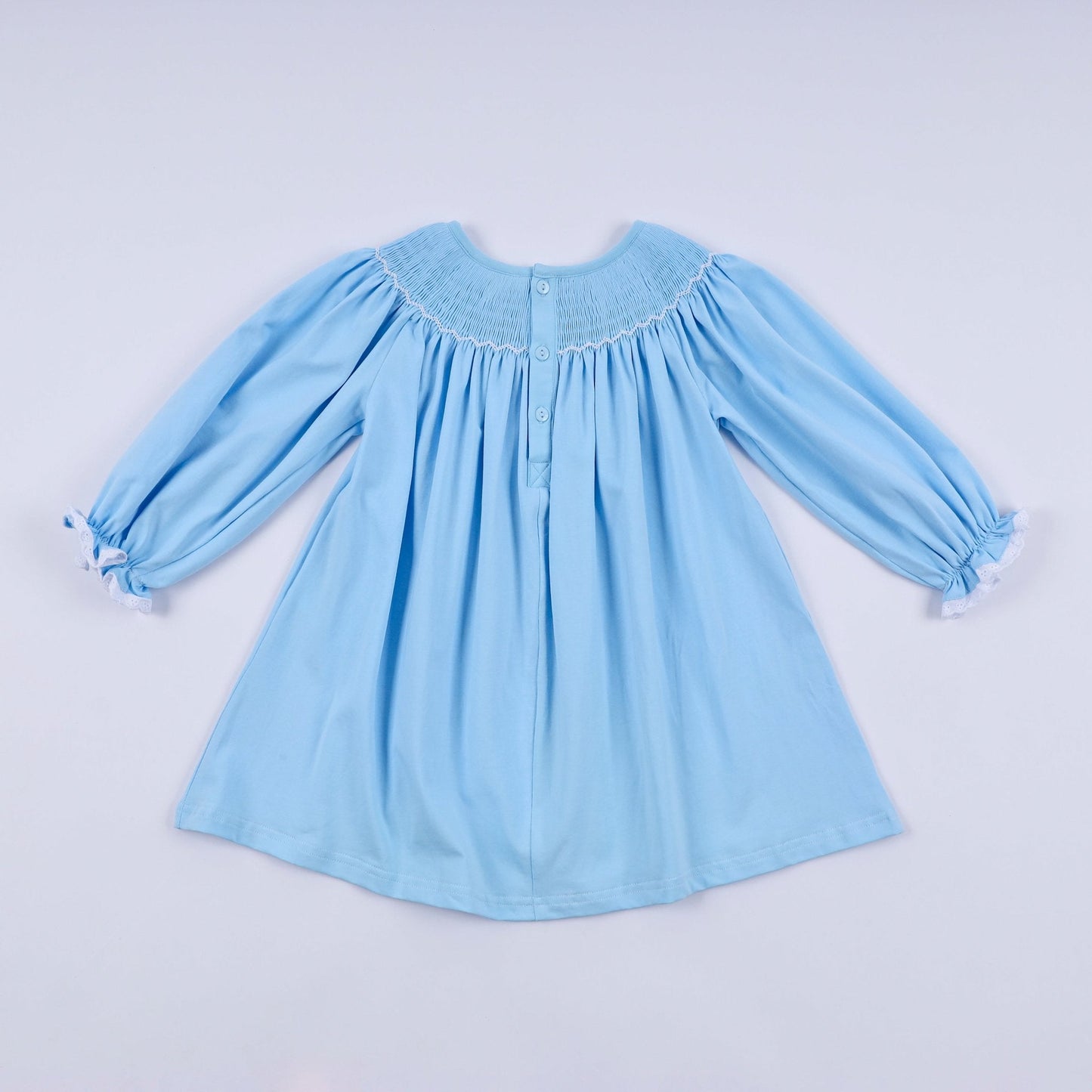 Blue nativity hand smocked dress - Abbies Place