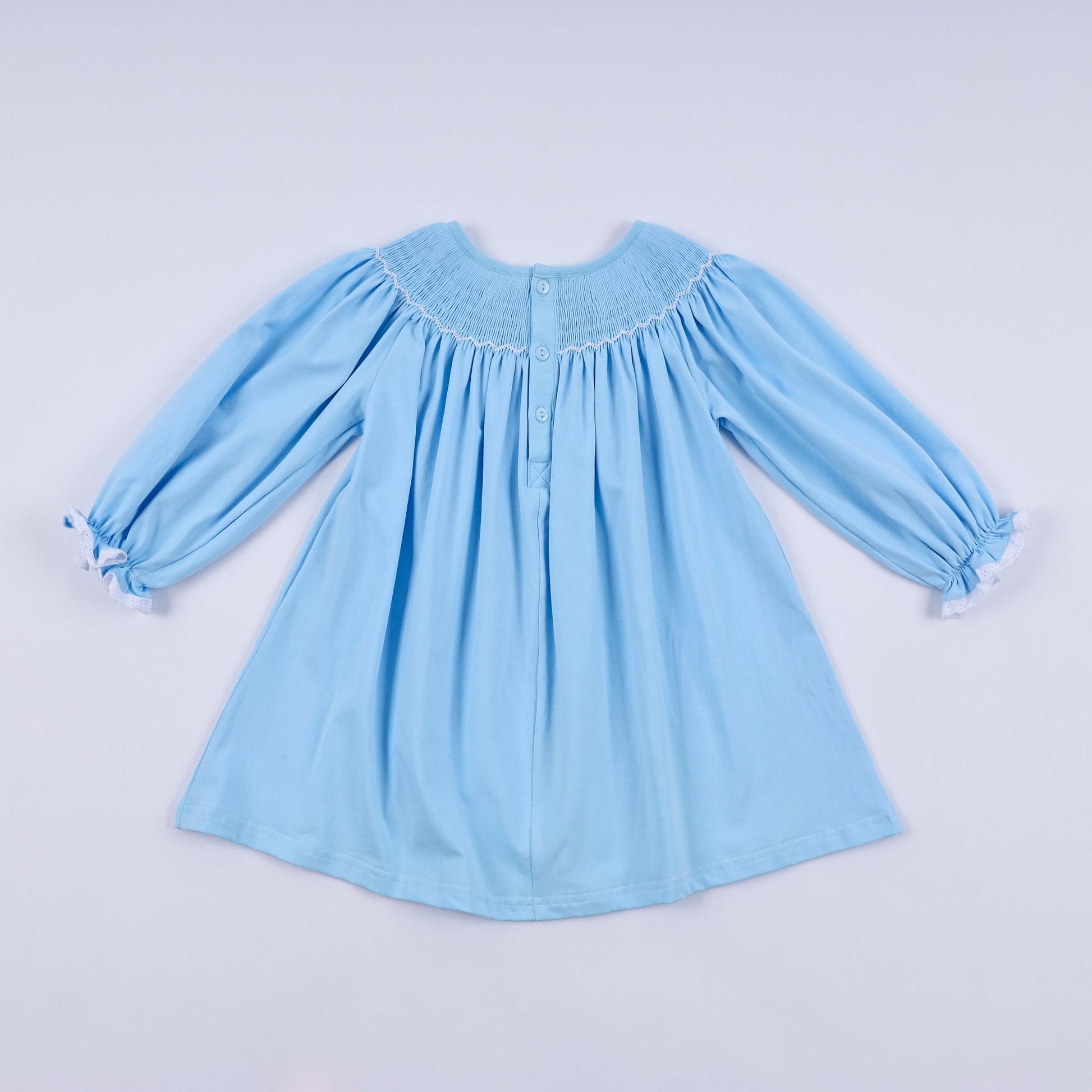 Blue nativity hand smocked dress - Abbies Place