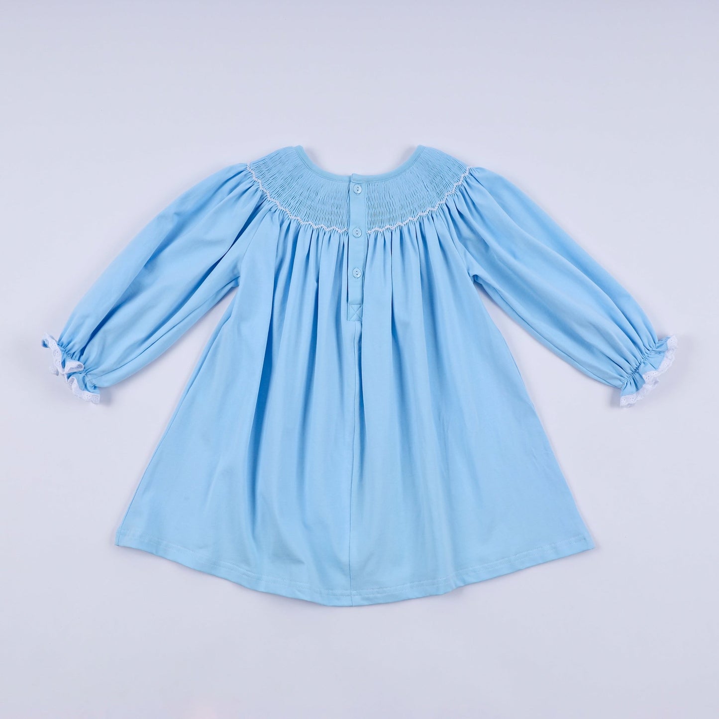 Blue nativity hand smocked dress - Abbies Place