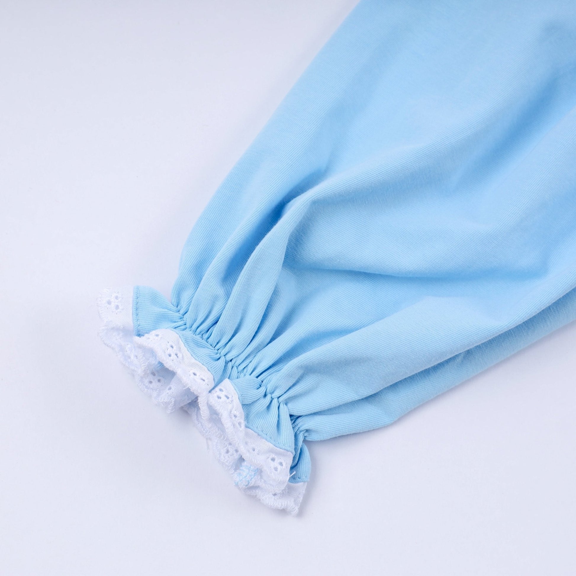 Blue nativity hand smocked ruffle pants set - Abbies Place