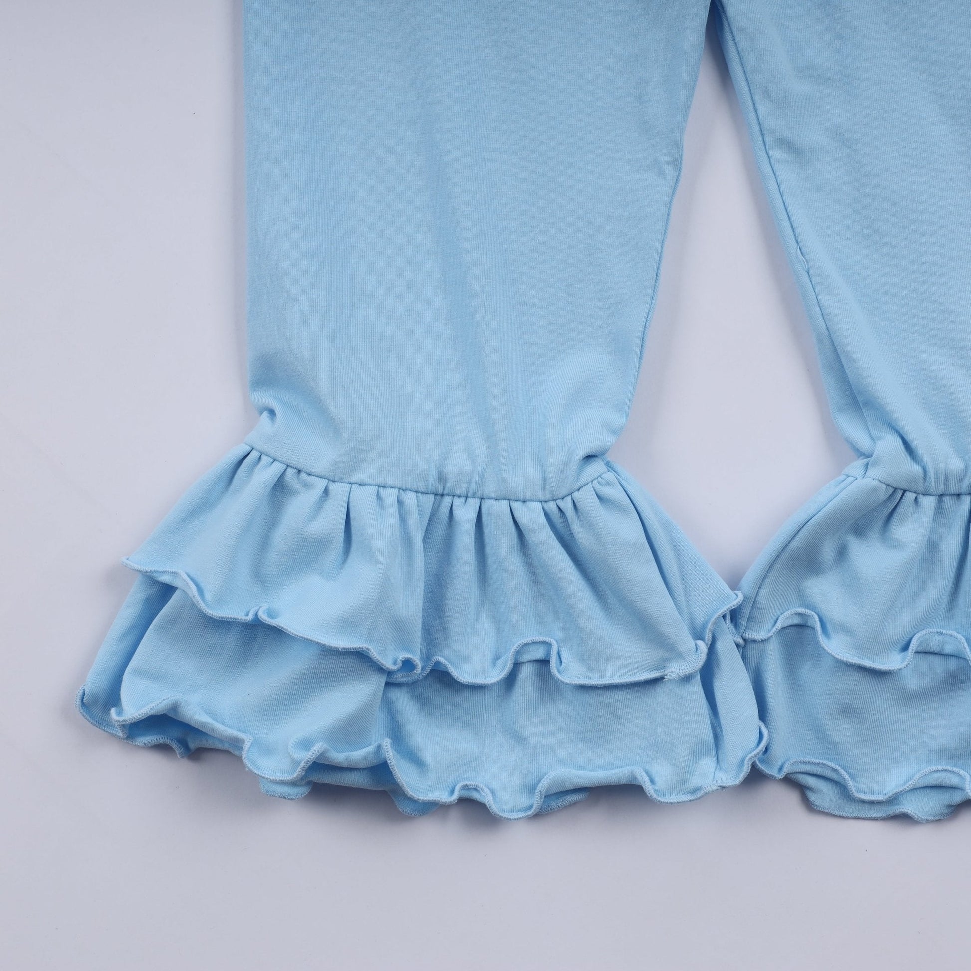 Blue nativity hand smocked ruffle pants set - Abbies Place