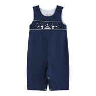 Blue Nativity Smocked Overalls