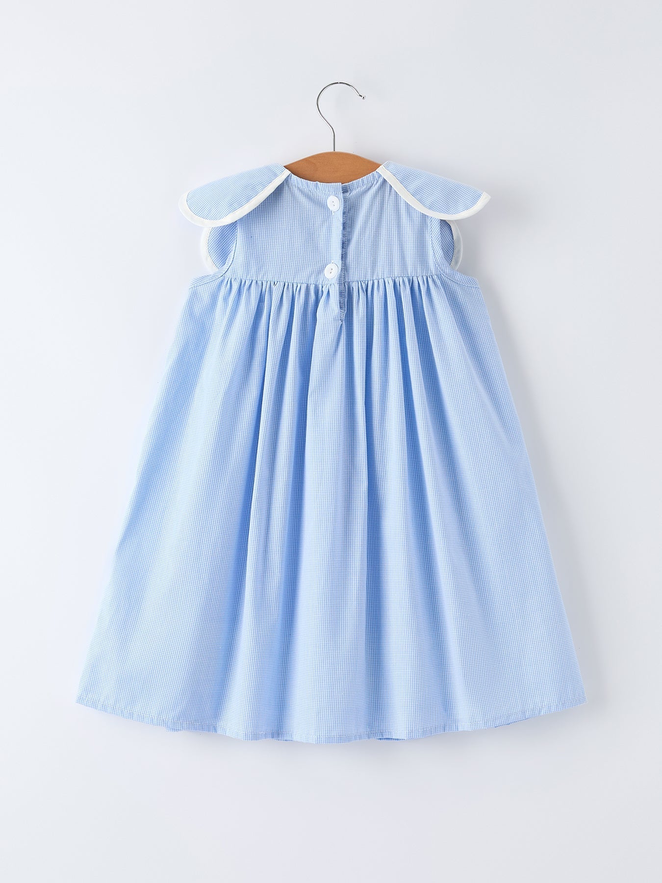 Blue Petal Peter Pan Collar Bishop Christening Girls Dress - Abbies Place