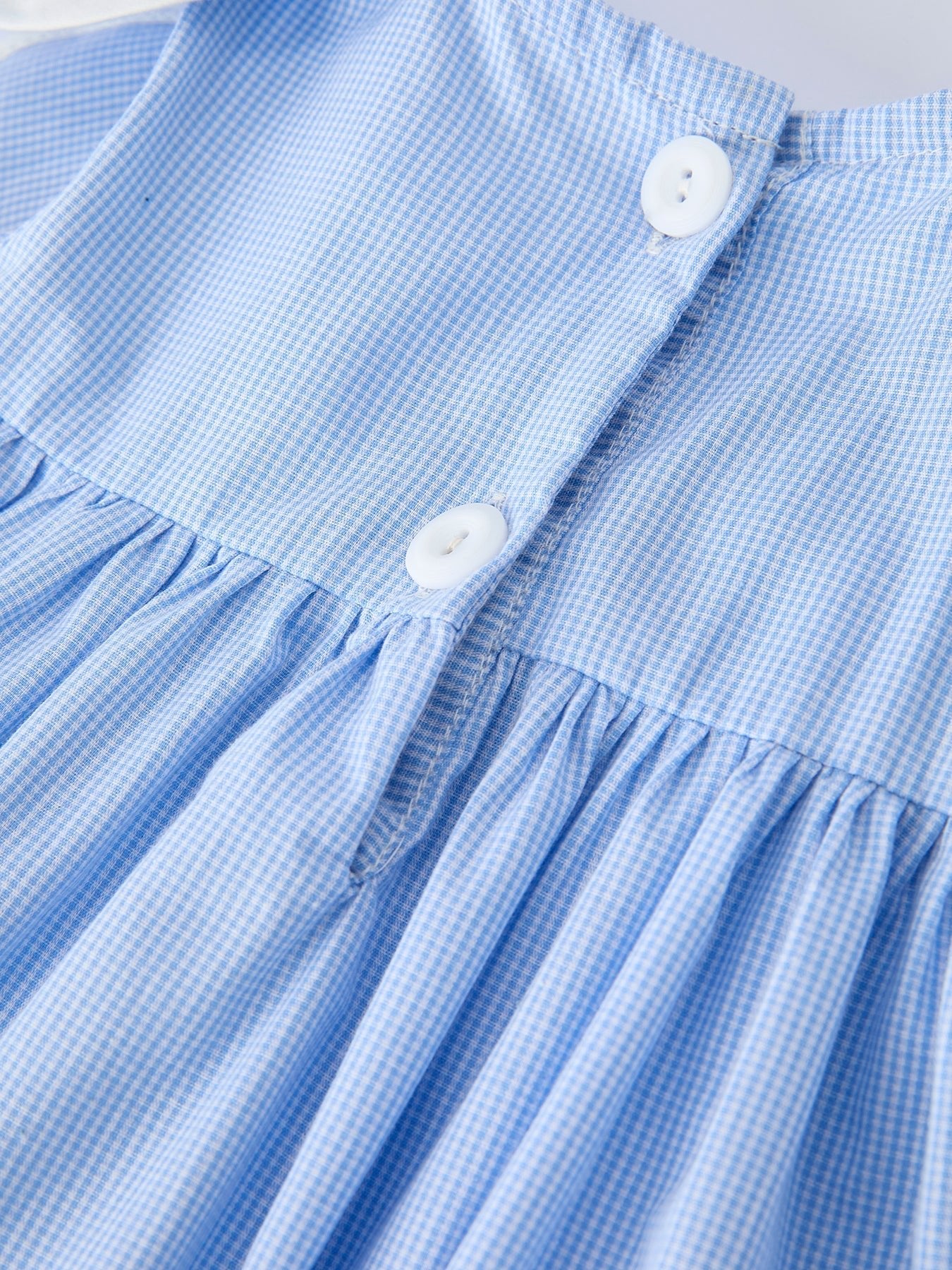 Blue Petal Peter Pan Collar Bishop Christening Girls Dress - Abbies Place