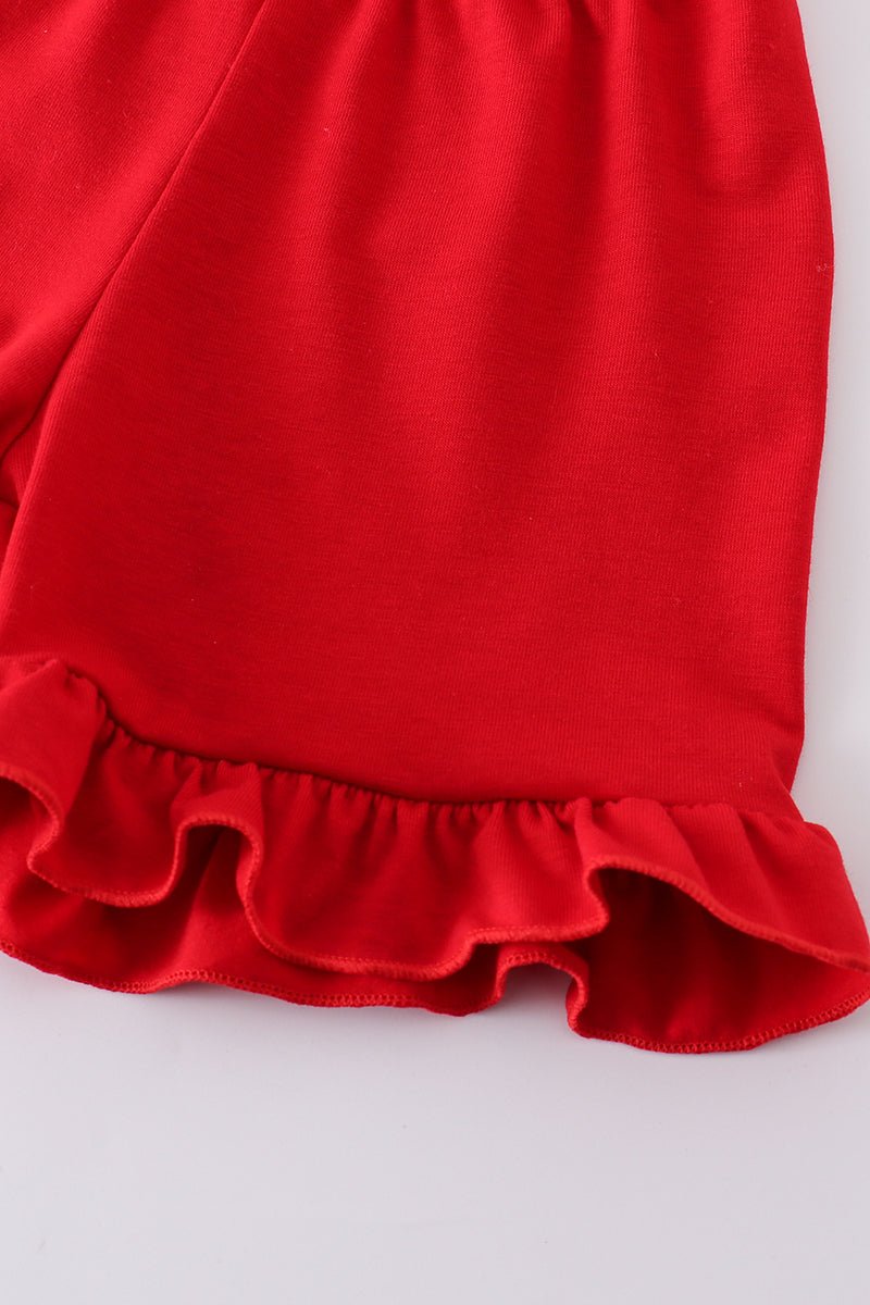 Blue plaid baseball embroidery girl set - Abbies Place